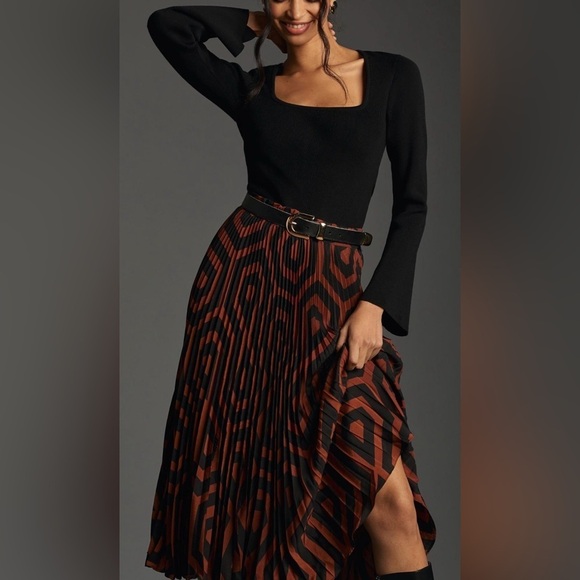 Anthropologie the Valerie Pleated Midi Skirt - Picture 1 of 5